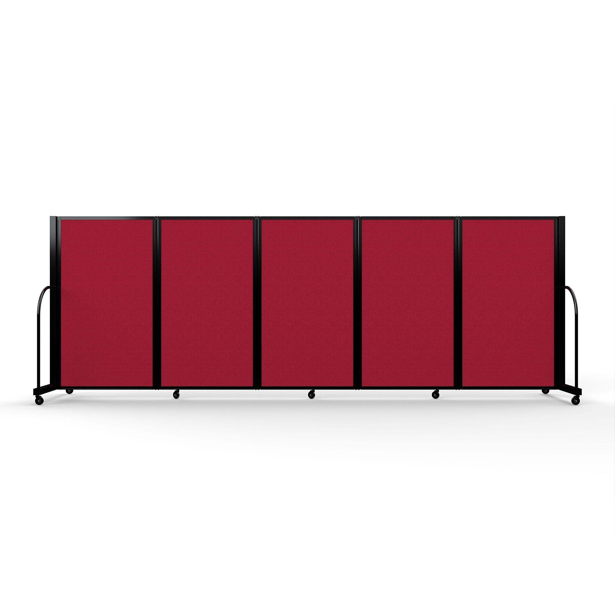 Screenflex Full Motion Divider — 5ft. x 14ft. 1in., Black Frame, Primary Red, Model# FSH-505-B-DR